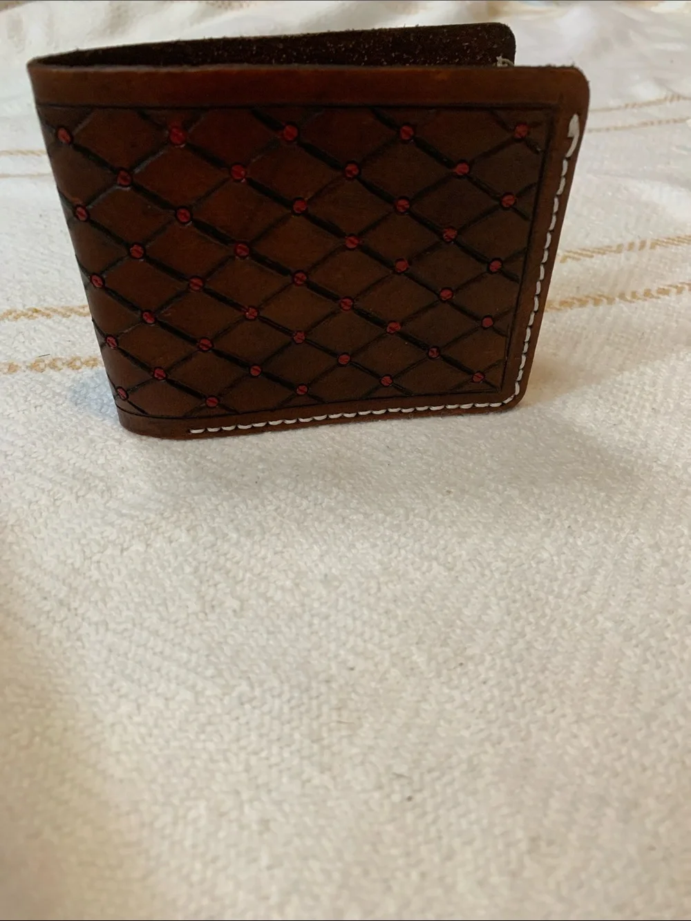 Stitched Leather Bi-fold Wallet